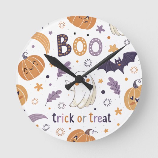 Halloween Wall Clock Runde Wanduhr (Vorderseite)