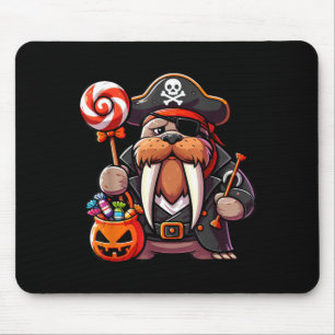 Halloween-Walross-Piratenaugenklappen-Süßigkeiten- Mousepad