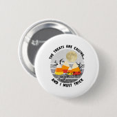 Halloween Wandern Funny Wiker Nature Lover Camping Button (Vorne & Hinten)