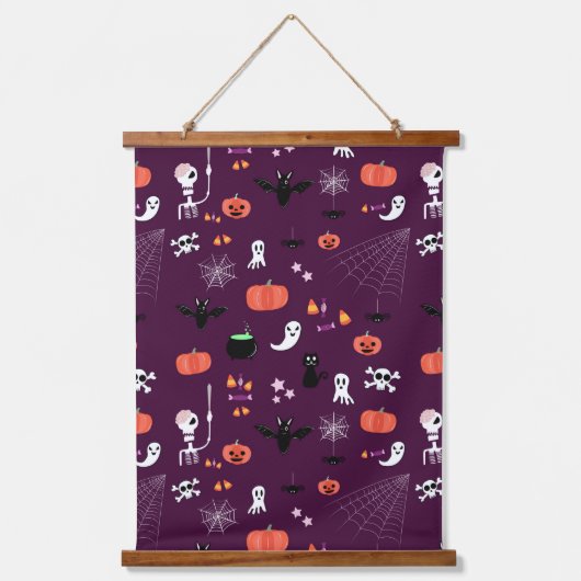 Halloween Wandteppich Mit Holzrahmen (Vorderseite)