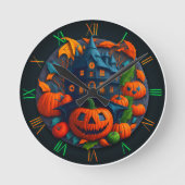 Halloween-Wanduhr für Dekoration Runde Wanduhr (Vorderseite)