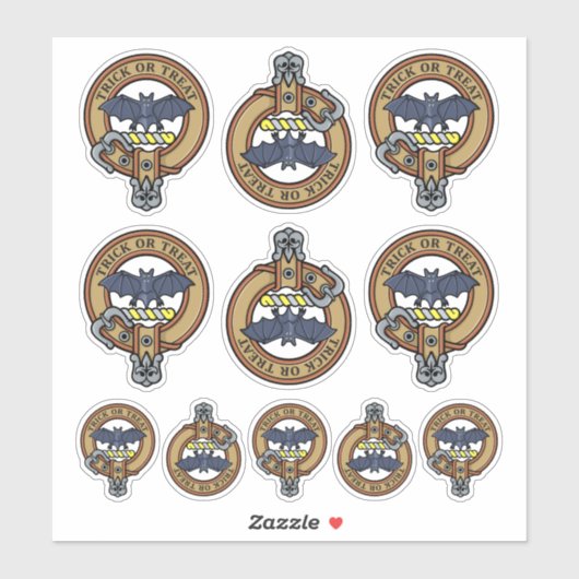 Halloween Wappen Sticker Set (Blatt)