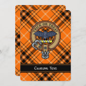 Halloween Wappen über Tartan Einladung (Vorne/Hinten)