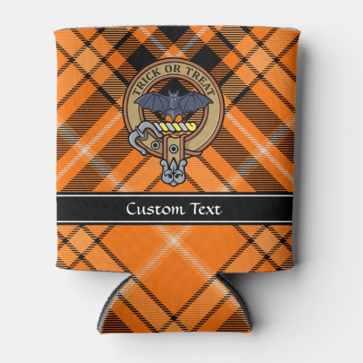 Halloween Wappen über Tartan Flasche Cooler Dosenkühler (Vorderseite)