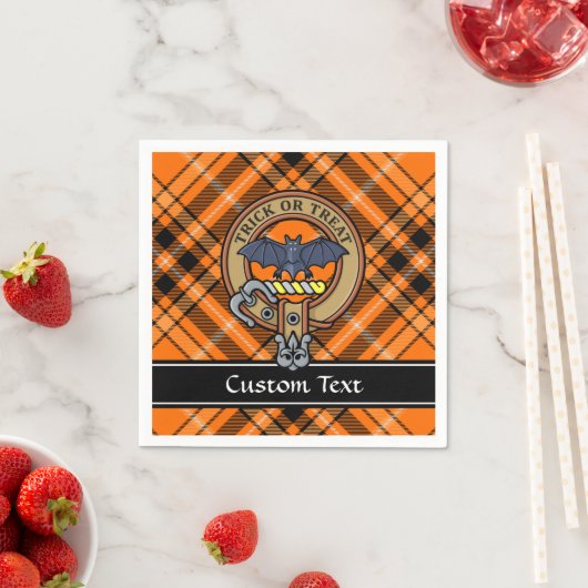 Halloween Wappen über Tartan Napkins Serviette (Beispiel)