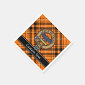 Halloween Wappen über Tartan Napkins Serviette (Ecke)