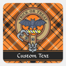 Halloween Wappen über Tartan Square Sticker