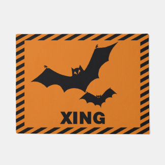 Halloween Warning Bat Crossing Fußmatte
