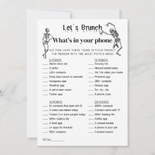 Halloween Was ist in deinem Handy Brunch Party Gam Einladung