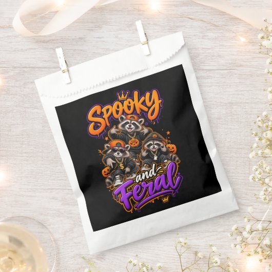 Halloween-Waschbären Gruselig Wild Geschenktütchen (Ausgeschnitten)