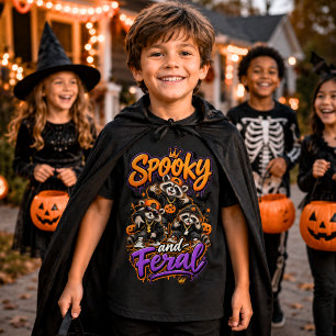 Halloween-Waschbären Gruseliger Wilder Junge Tri-Blend Shirt