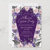 halloween wassercolor lila rosa Party Einladung (Vorderseite)