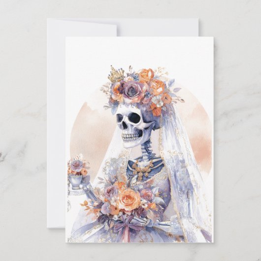 Halloween Wassercolor Skelettkarte (Vorderseite)