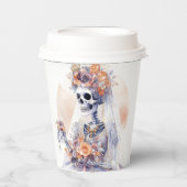 Halloween Wassercolor Skelettpapier Pappbecher (Vorderseite)