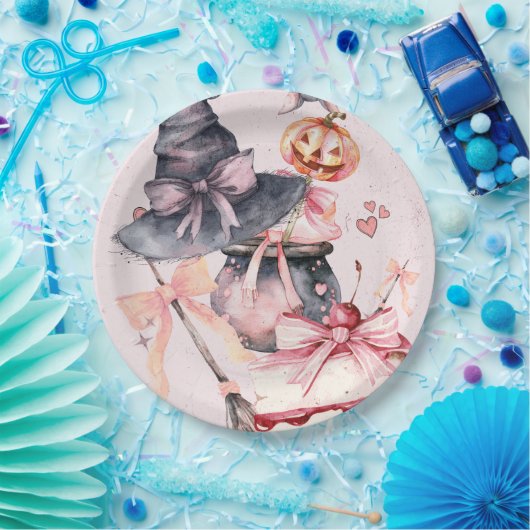 Halloween Wasserfarbcoquette Geburtstagsparty Pappteller (Party)