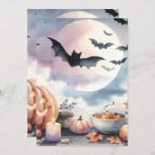 Halloween Wasserfarbe Feiertagskarte (Vorne/Hinten)