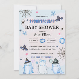 Halloween-Wasserfarbe-Geister-Baby-Shower-Einladun Einladung