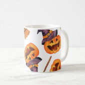 Halloween Wasserfarbe, Herbst Nahtloses Muster. Kaffeetasse (VorderseiteRechts)