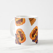 Halloween Wasserfarbe, Herbst Nahtloses Muster. Kaffeetasse (Vorderseite Links)