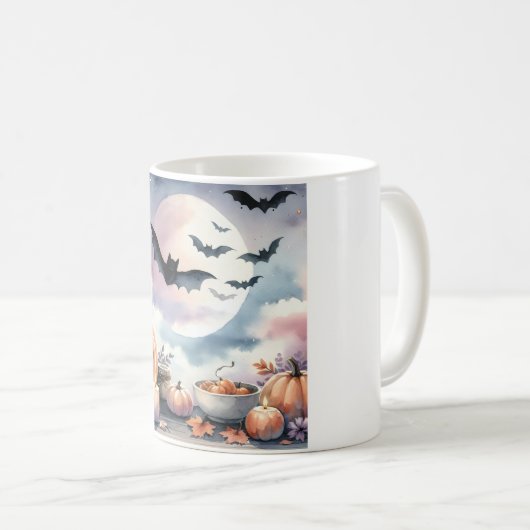 Halloween Wasserfarbe Kaffeetasse (VorderseiteRechts)
