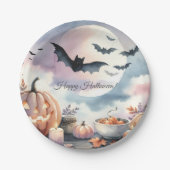 Halloween Wasserfarbe Pappteller (Vorderseite)