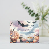 Halloween Wasserfarbe Postkarte (Stehend Vorderseite)