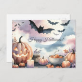 Halloween Wasserfarbe Postkarte (Vorne/Hinten)
