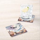 Halloween Wasserfarbe Rechteckiger Pappuntersetzer (Vor Ort)