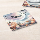 Halloween Wasserfarbe Rechteckiger Pappuntersetzer (angewinkelt)