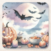 Halloween Wasserfarbe Rechteckiger Pappuntersetzer (Vorderseite)