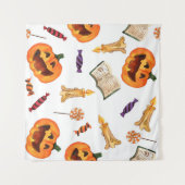 Halloween Wasserfarbe: Saisonales Muster Wandteppich (Vorderseite (Horizontal))
