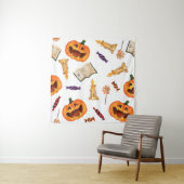 Halloween Wasserfarbe: Saisonales Muster Wandteppich (Beispiel)