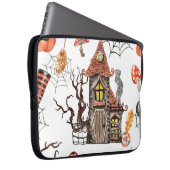 Halloween Wasserfarbe: Spuk Hausmuster. Laptopschutzhülle (Vorne Rechts)