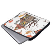 Halloween Wasserfarbe: Spuk Hausmuster. Laptopschutzhülle (Vorne Knopf)