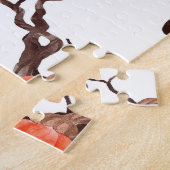 Halloween Wasserfarbe: Spuk Hausmuster. Puzzle (Seite)