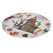 Halloween Wasserfarbe: Spuk Hausmuster. Schneidebrett (Ecke)