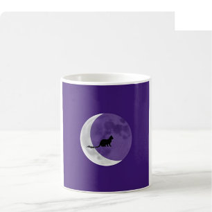 Halloween-Wasserfarben-Tasse - Lila & Schwarz Kaffeetasse