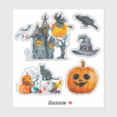 Halloween Wasserfarbenhandschrift Aufkleber (Blatt)