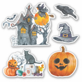 Halloween Wasserfarbenhandschrift Aufkleber