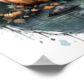 Halloween-Wasserfarbenkürbis Poster (Ecke)