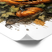 Halloween-Wasserfarbenkürbis Poster (Ecke)
