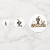 Halloween-Wasserfarbenzeichen-Tabellenspalte Konfetti (Rückseiten)