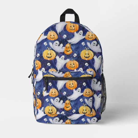 Halloween Wasserfarbmuster Bedruckter Rucksack (Vorderseite)
