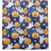 Halloween Wasserfarbmuster Duschvorhang (Vorderseite)