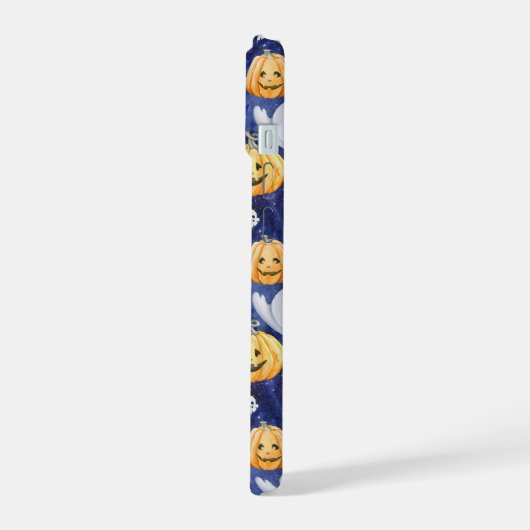 Halloween Wasserfarbmuster iPhone 15 Hülle (Linke Seite)