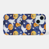 Halloween Wasserfarbmuster iPhone 15 Hülle (Rückseite (Horizontal))