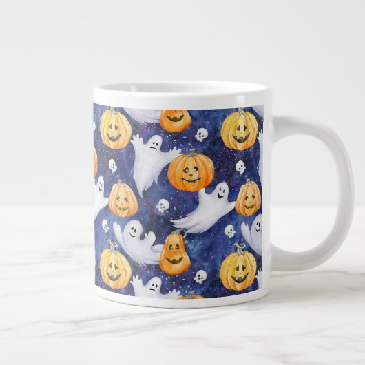 Halloween Wasserfarbmuster Jumbo-Tasse (Rechts)