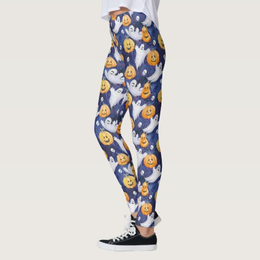 Halloween Wasserfarbmuster Leggings (Links)