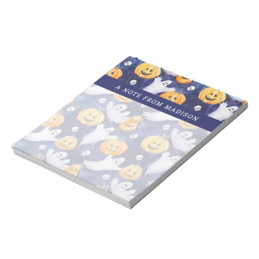 Halloween Wasserfarbmuster Notizblock (Rotiert)