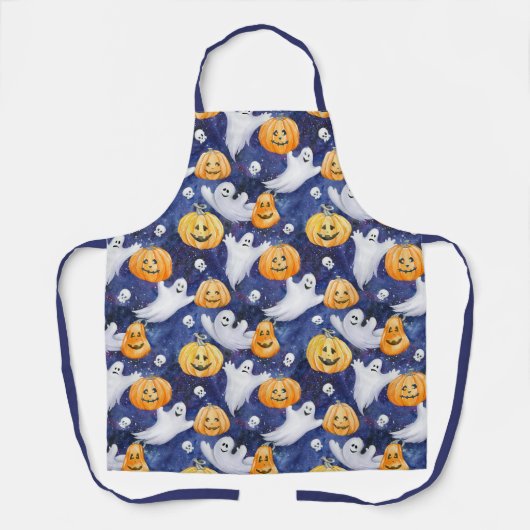Halloween Wasserfarbmuster Schürze (Vorderseite)